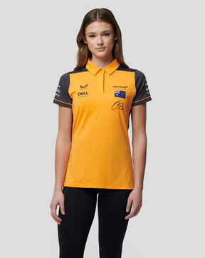 Womens papaya McLaren F1 Daniel Ricciardo polo shirt
