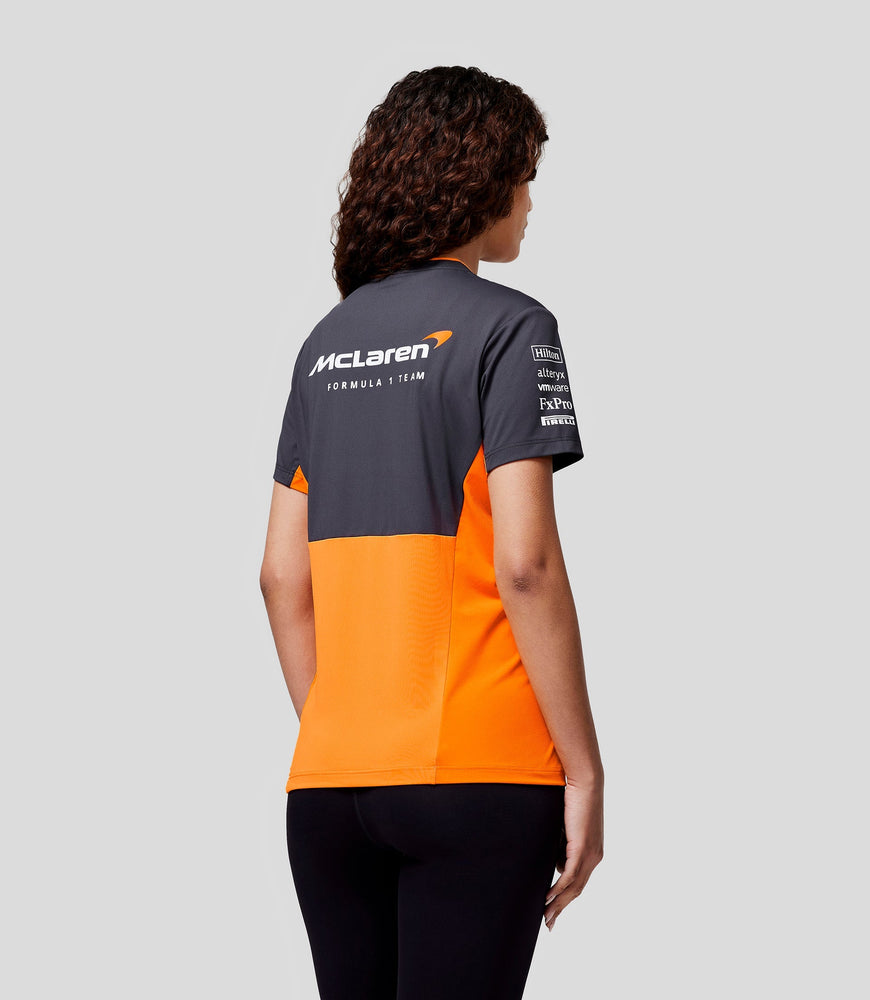 Womens McLaren Official Teamwear Set Up T-Shirt Formula 1 - Papaya/Phantom