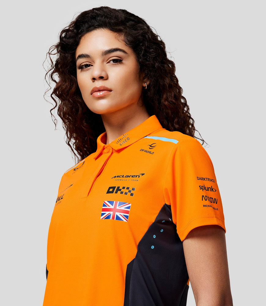 Womens McLaren Official Teamwear Polo Shirt Lando Norris Formula 1