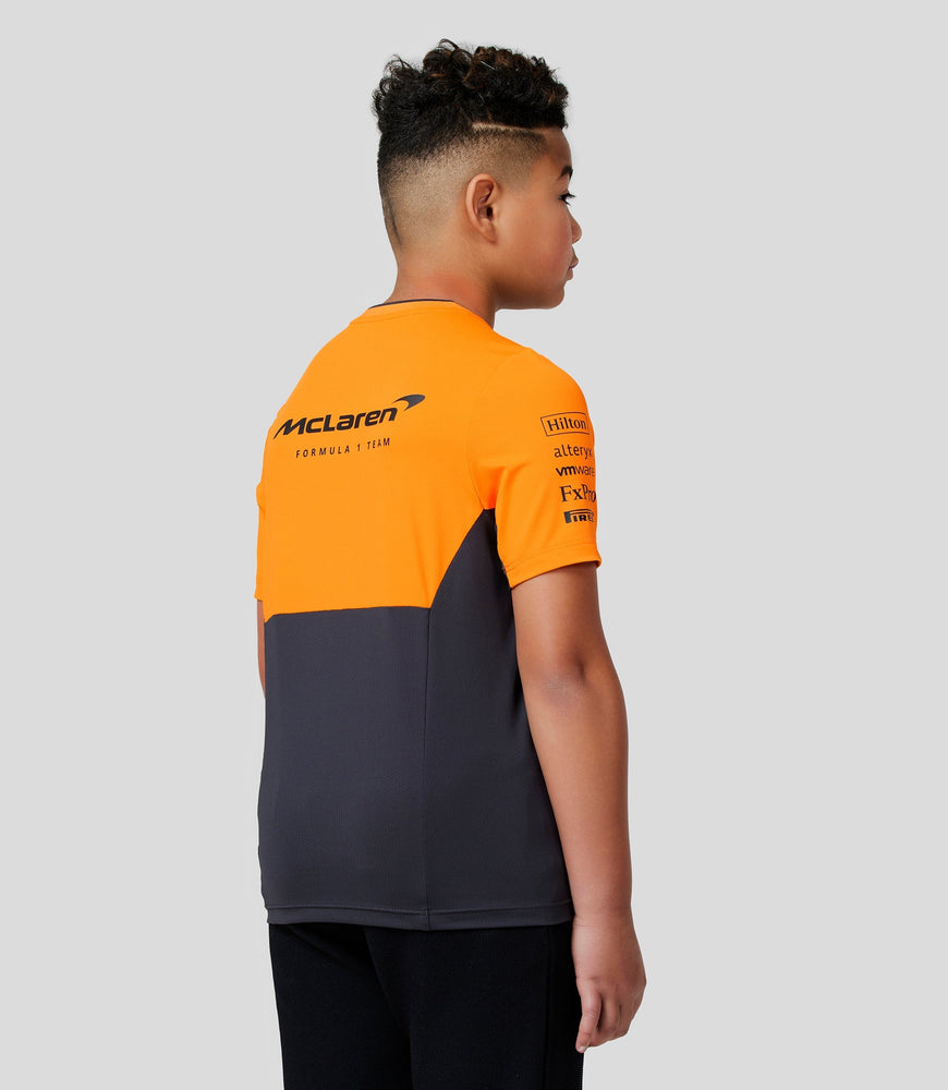 Junior McLaren Official Teamwear Set Up T-Shirt Formula 1 - Phantom/Papaya