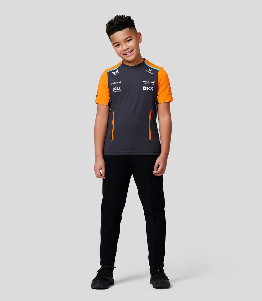 Junior McLaren Official Teamwear Set Up T-Shirt Formula 1 - Phantom/Papaya