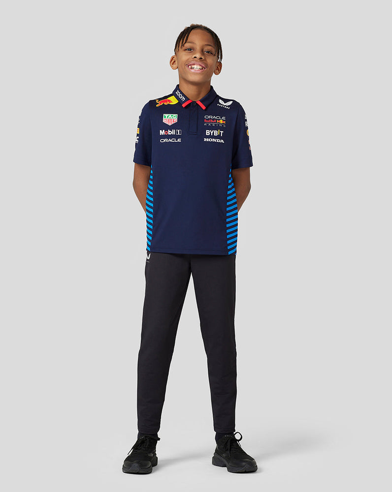 Oracle Red Bull Racing Junior Official Teamline Short Sleeve Polo Shirt - Night Sky