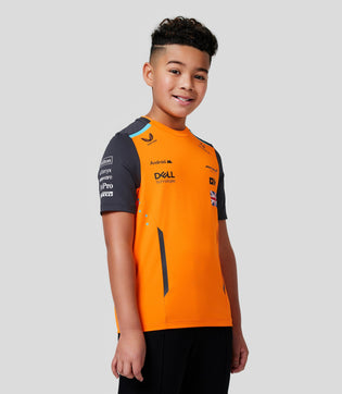 Junior McLaren Official Teamwear Set Up T-Shirt Lando Norris Formula 1 - Papaya/Phantom