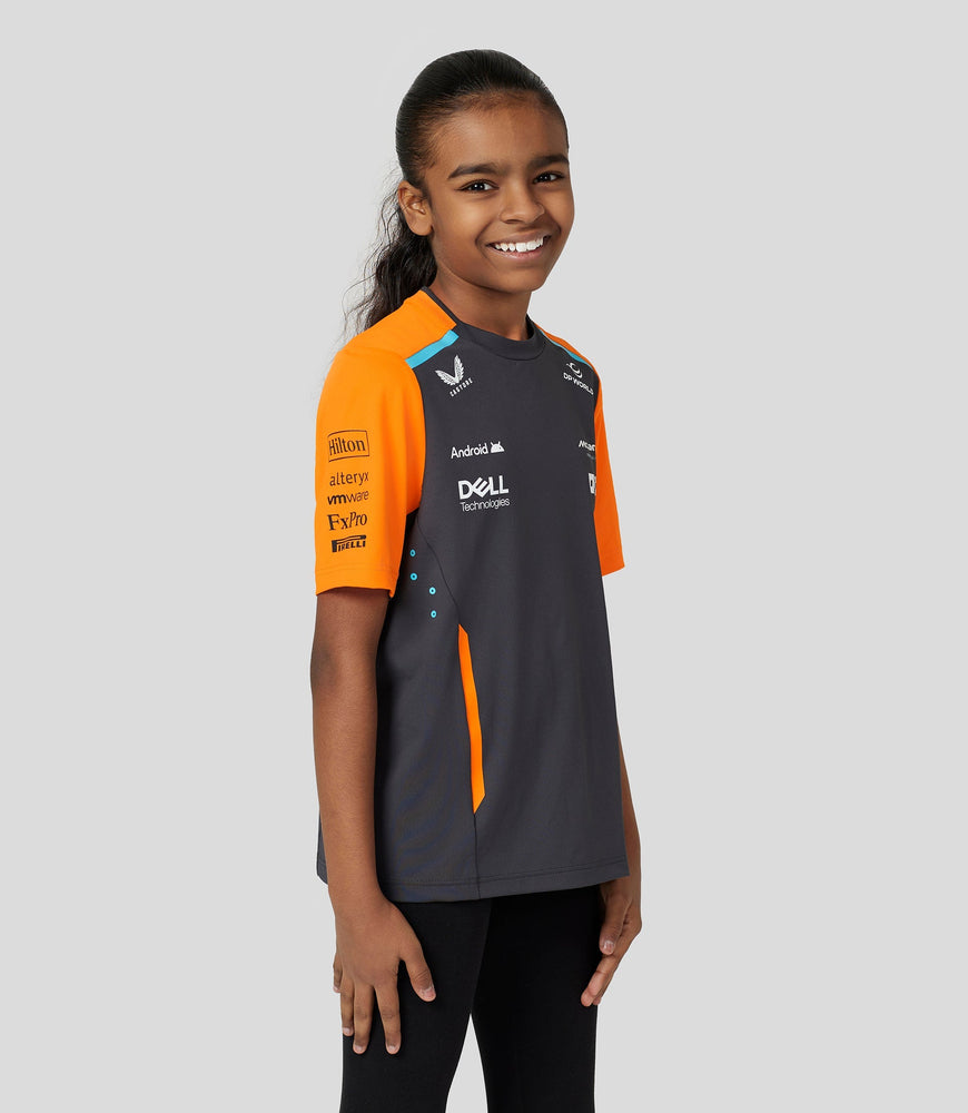 Junior McLaren Official Teamwear Set Up T-Shirt Lando Norris Formula 1 - Phantom/Papaya
