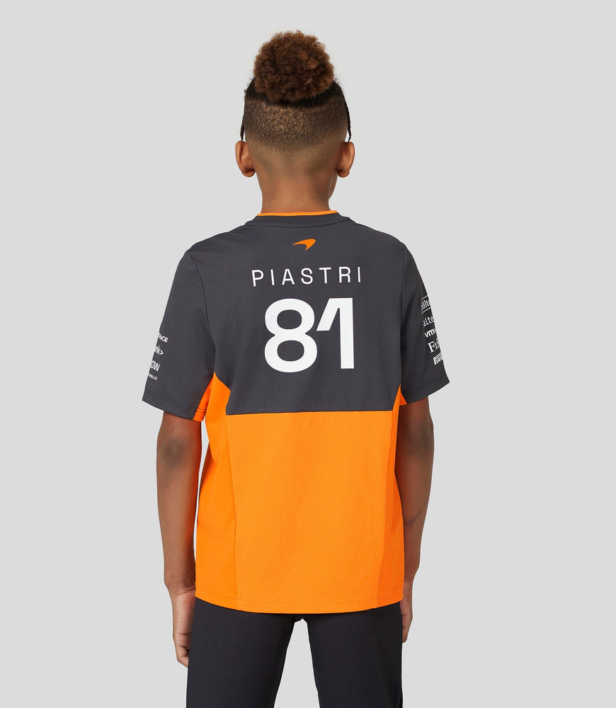 Junior McLaren Official Teamwear Set Up T-Shirt Oscar Piastri Formula 1 - Papaya/Phantom