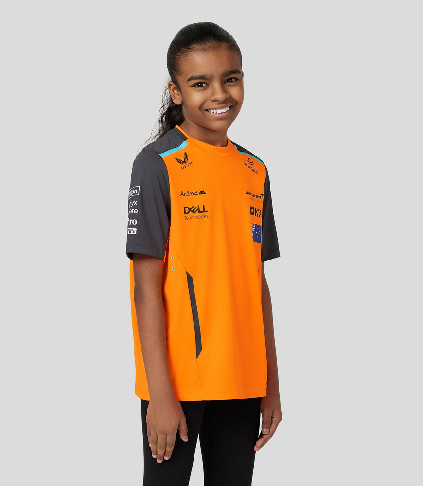 Junior McLaren Official Teamwear Set Up T-Shirt Oscar Piastri Formula 1 - Papaya/Phantom