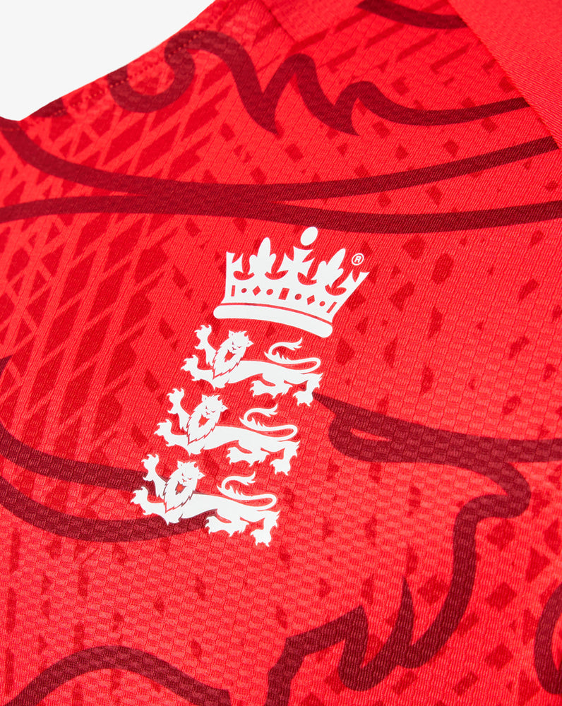 Red England Cricket IT20 Short Sleeve Shirt