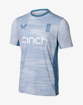 Grey England Cricket Short Sleeve Training T-Shirt