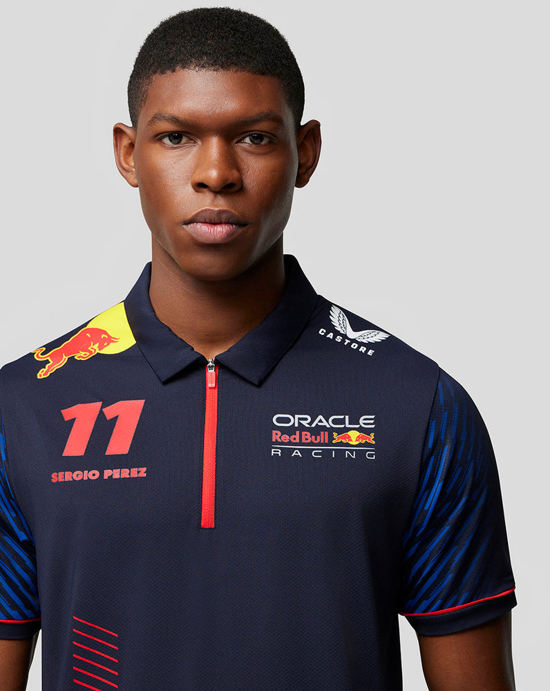 ORACLE RED BULL RACING MENS SHORT SLEEVE POLO SHIRT DRIVER SERGIO "CHECO" PEREZ - NIGHT SKY