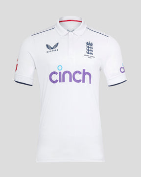 England Cricket Men's Ashes Polo Shirt - White
