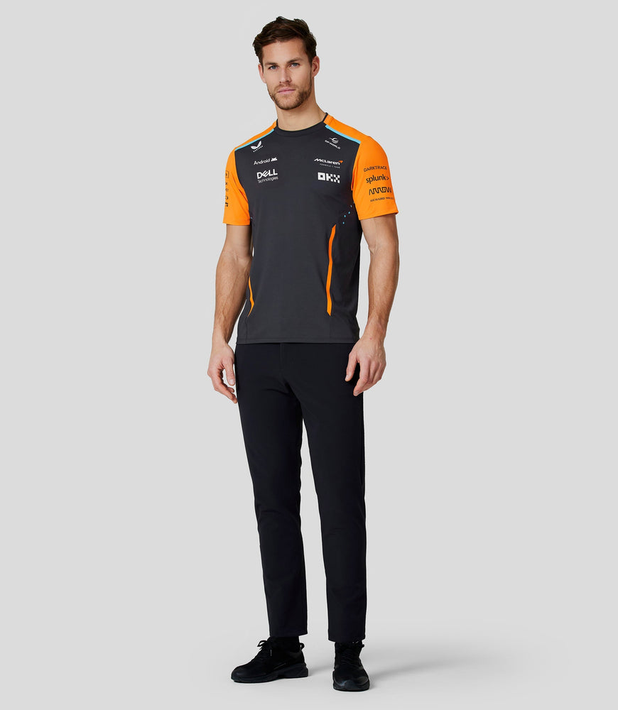 Mens McLaren Official Teamwear Set Up T-Shirt Formula 1- Phantom/Papaya