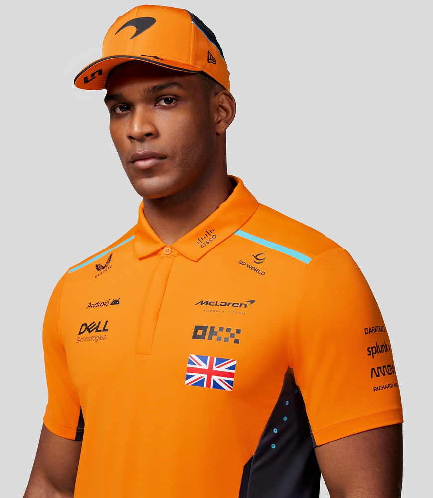 Mens McLaren Official Teamwear Polo Shirt Lando Norris Formula 1