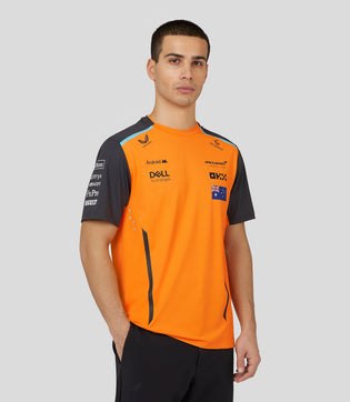 Mens McLaren Official Teamwear Set Up T-Shirt Oscar Piastri Formula 1 - Papaya/Phantom