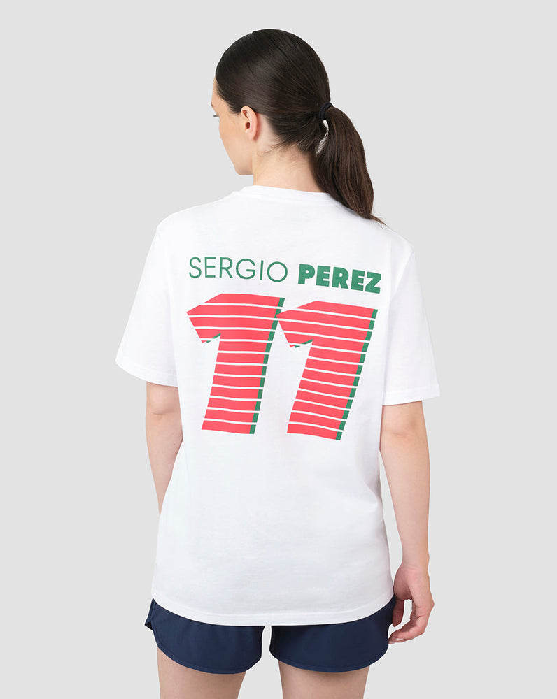 ORACLE RED BULL RACING UNISEX DRIVER SERGIO "CHECO" PEREZ T-SHIRT - WHITE