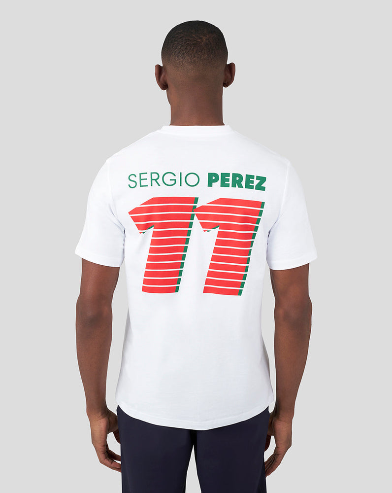ORACLE RED BULL RACING UNISEX DRIVER SERGIO "CHECO" PEREZ T-SHIRT - WHITE